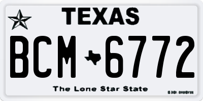TX license plate BCM6772