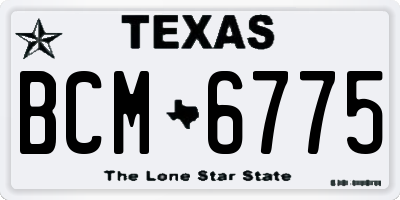 TX license plate BCM6775