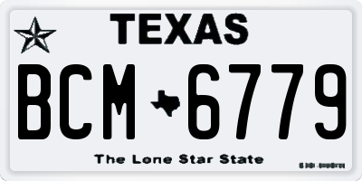 TX license plate BCM6779