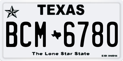 TX license plate BCM6780