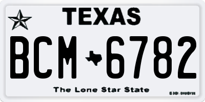 TX license plate BCM6782