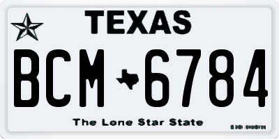 TX license plate BCM6784