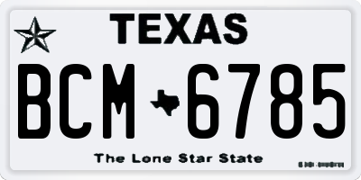 TX license plate BCM6785
