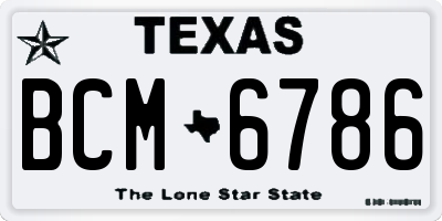 TX license plate BCM6786