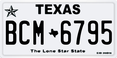 TX license plate BCM6795