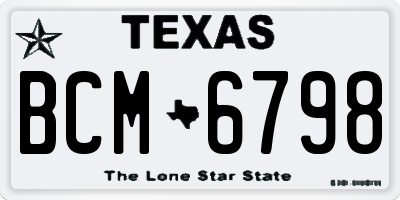 TX license plate BCM6798