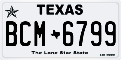 TX license plate BCM6799