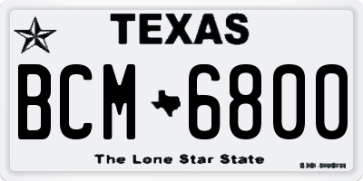 TX license plate BCM6800