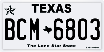 TX license plate BCM6803