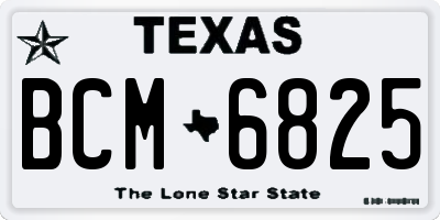 TX license plate BCM6825