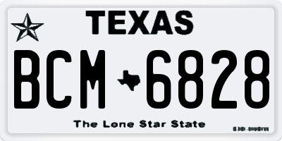 TX license plate BCM6828