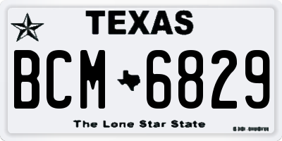 TX license plate BCM6829
