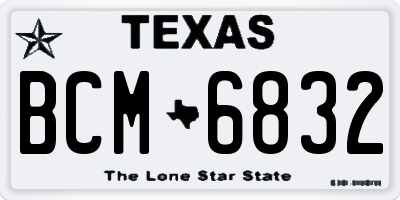 TX license plate BCM6832
