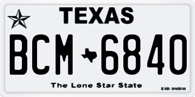 TX license plate BCM6840