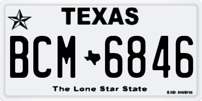 TX license plate BCM6846