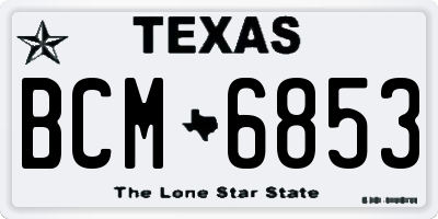 TX license plate BCM6853