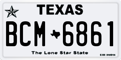 TX license plate BCM6861