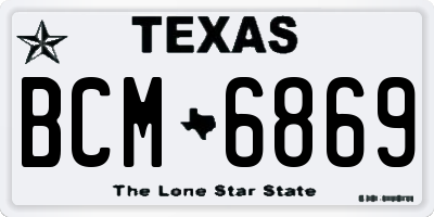 TX license plate BCM6869