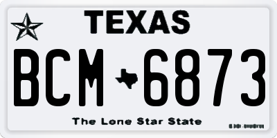 TX license plate BCM6873