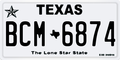 TX license plate BCM6874