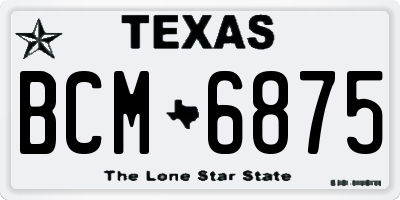 TX license plate BCM6875