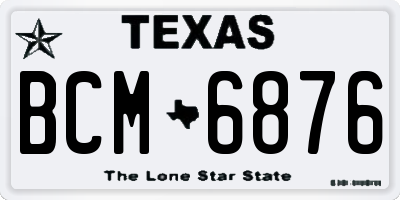 TX license plate BCM6876