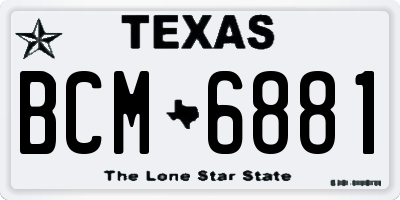TX license plate BCM6881