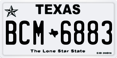 TX license plate BCM6883