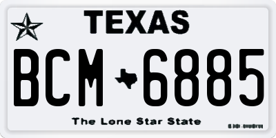 TX license plate BCM6885