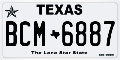 TX license plate BCM6887