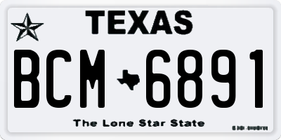 TX license plate BCM6891