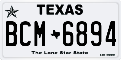 TX license plate BCM6894