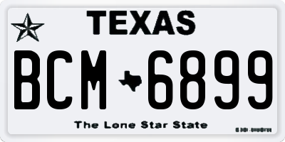 TX license plate BCM6899