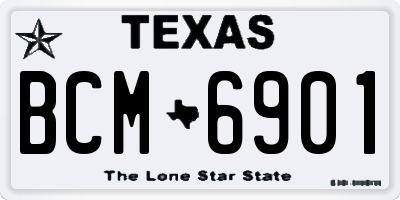 TX license plate BCM6901