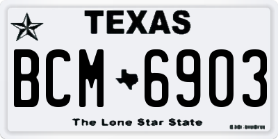 TX license plate BCM6903
