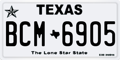 TX license plate BCM6905