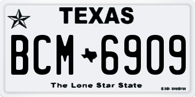 TX license plate BCM6909