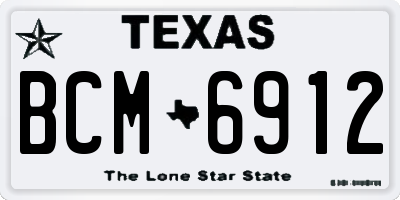 TX license plate BCM6912