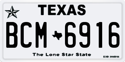 TX license plate BCM6916