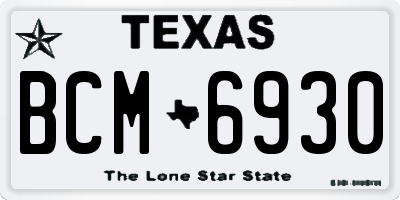 TX license plate BCM6930
