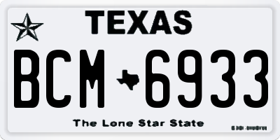 TX license plate BCM6933