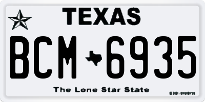 TX license plate BCM6935