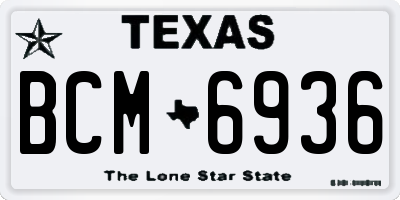 TX license plate BCM6936