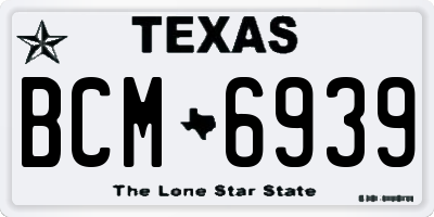 TX license plate BCM6939
