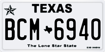 TX license plate BCM6940