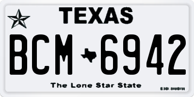 TX license plate BCM6942
