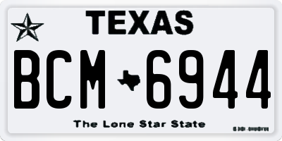 TX license plate BCM6944