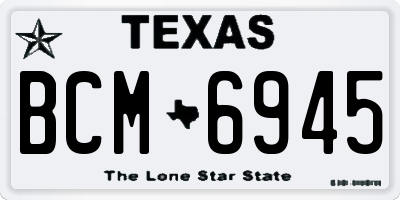 TX license plate BCM6945