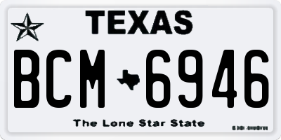 TX license plate BCM6946