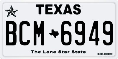 TX license plate BCM6949